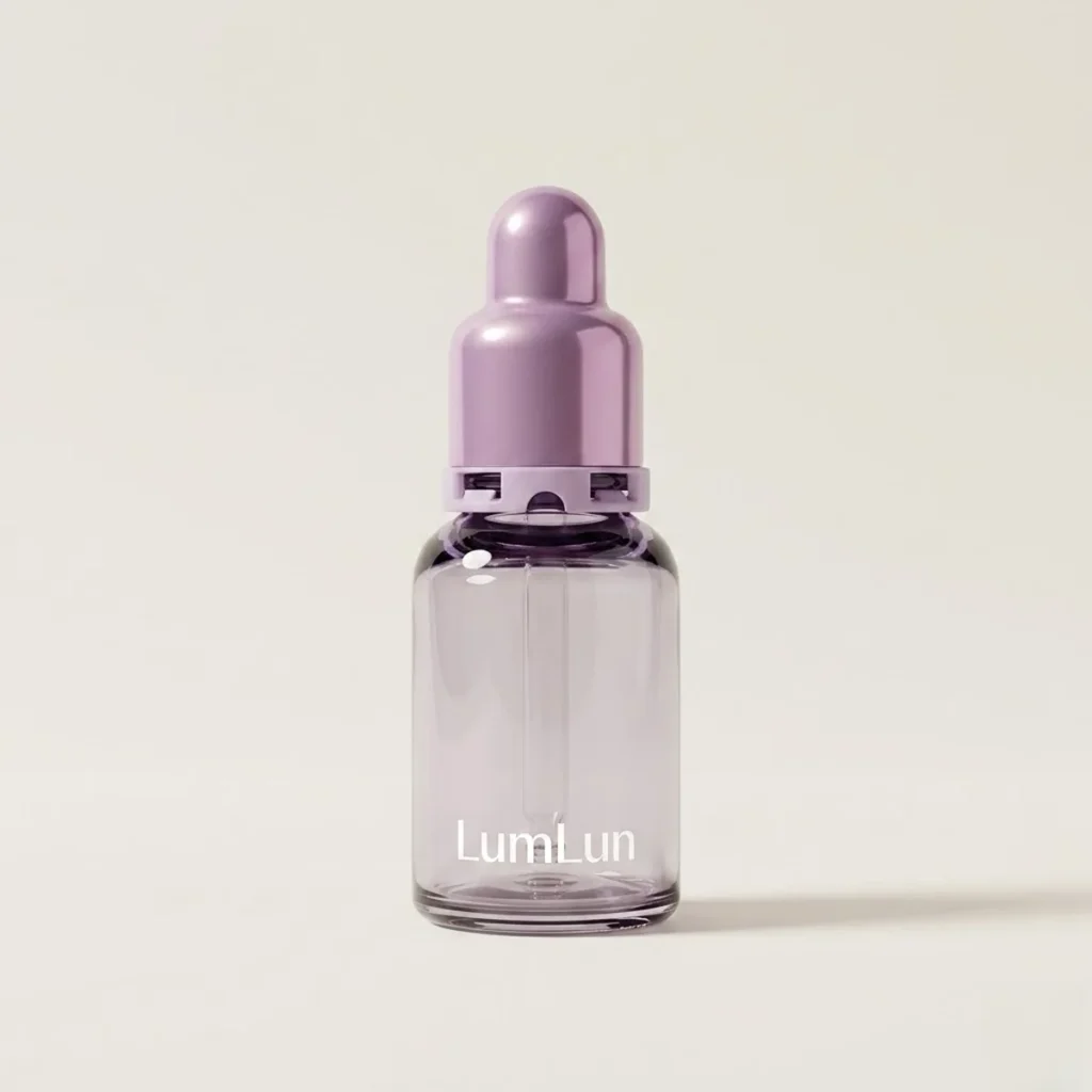 Purple thick wall PET dropper bottle 30ml with novel metallic overcap