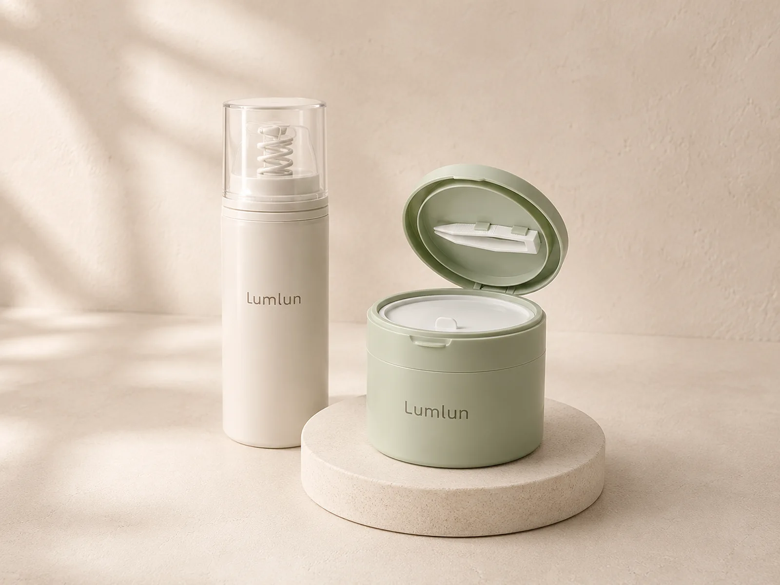 LumLun mono-material airless bottle and skincare jar packaging