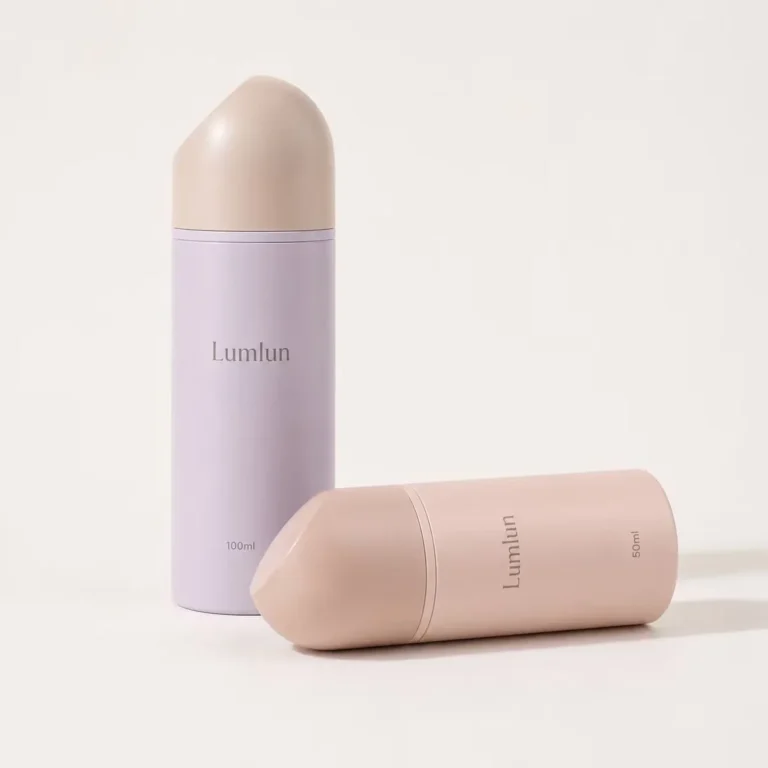LumLun PP airless bottles in 50ml and 100ml with slanted-top design