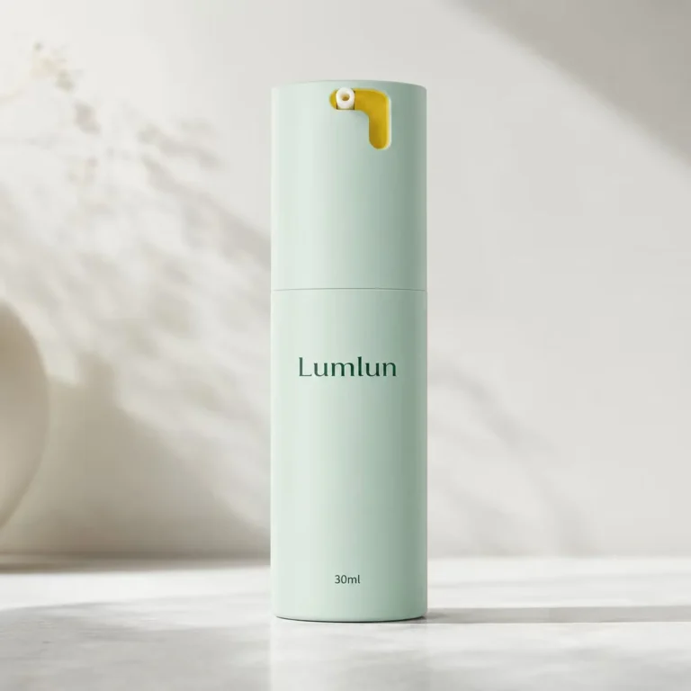 Green 30ml LumLun PP rotary-pump airless bottle with concealed side nozzle