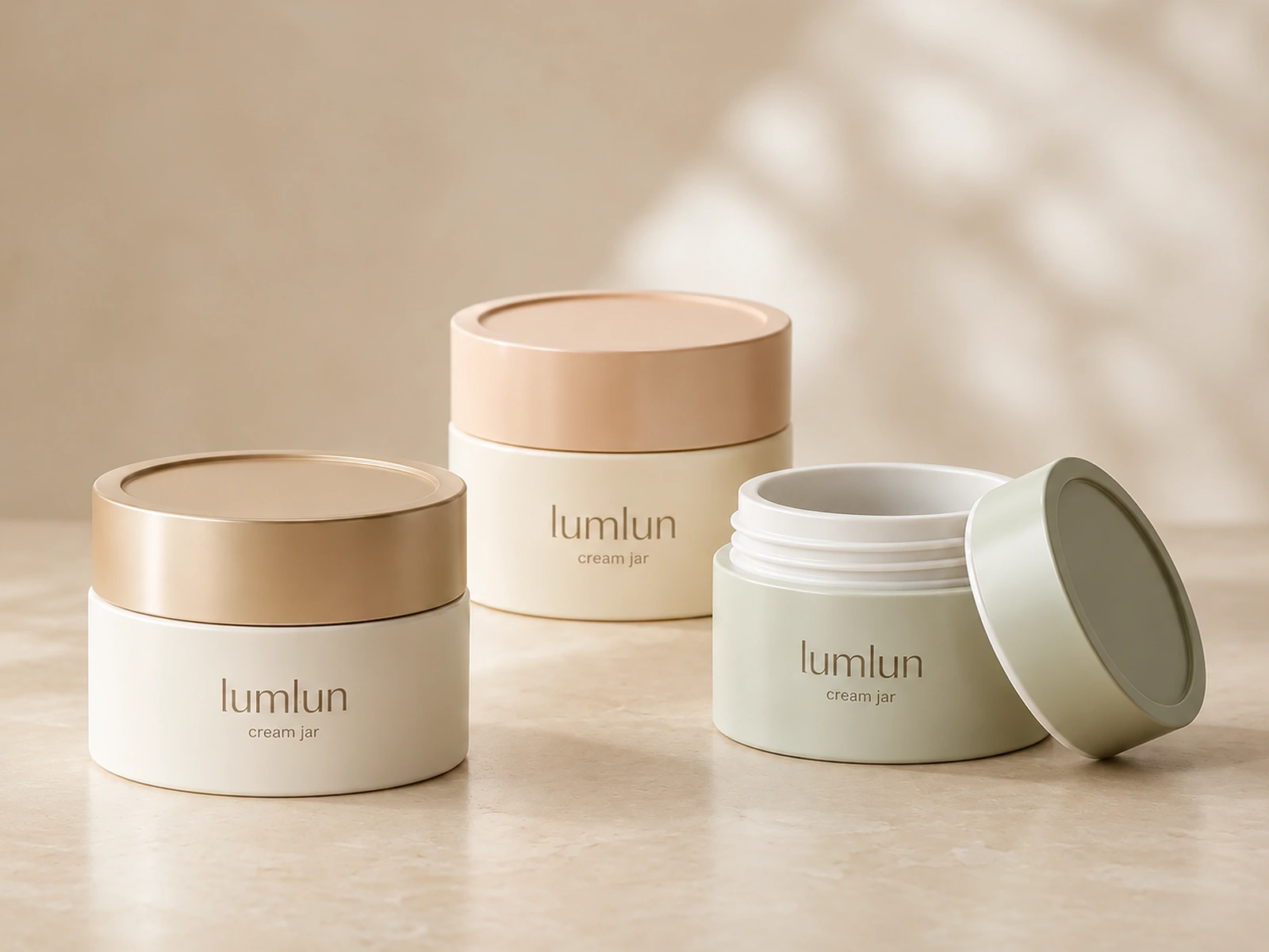 LumLun wide-mouth cream jars for rich body cream and cold cream