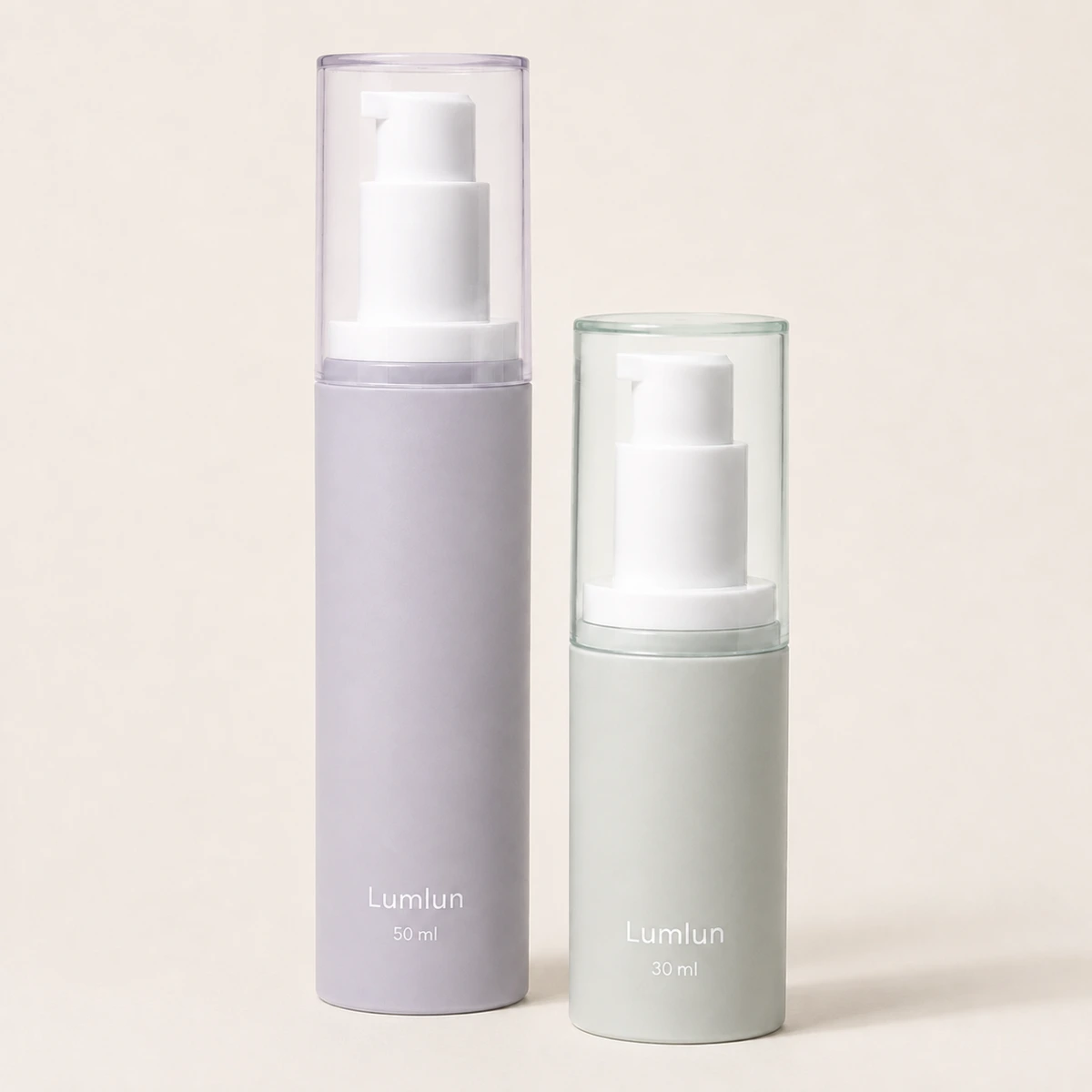 Par de botellas airless recargables LumLun para pasta dental