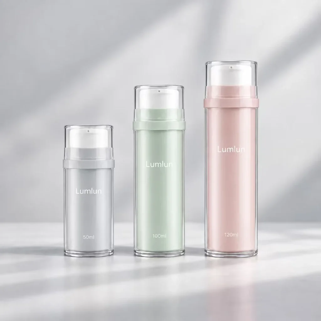 Botella airless con envase interior reemplazable de PS + PP | 30–120 ml