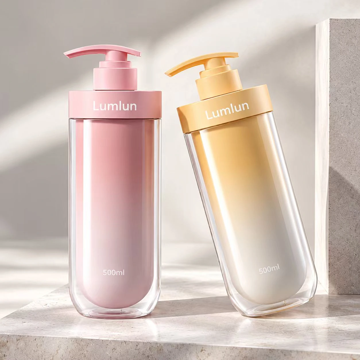 Botella PET de doble pared para champú y gel de ducha – imagen de referencia 2
